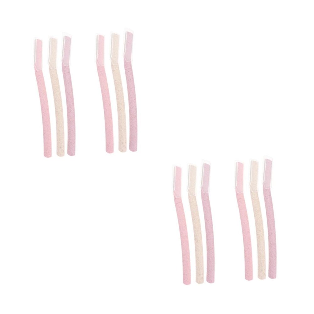 FRCOLOR 12pcs Eyebrow Shaper Trimming Tool for Makeup Facial Hair Removal Portable Grooming Kit Non- Handle for Travel and Daily Use
