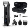 Beatslm Body Trimmer for Men, Groin & Body Hair Trimmer, Ball Foil Shaver, Nose Hair Clippers, 3 in 1 Men's Waterproof Wet/Dry Groomer with Travel Case &Travel Lock, LED Display, Black view 1