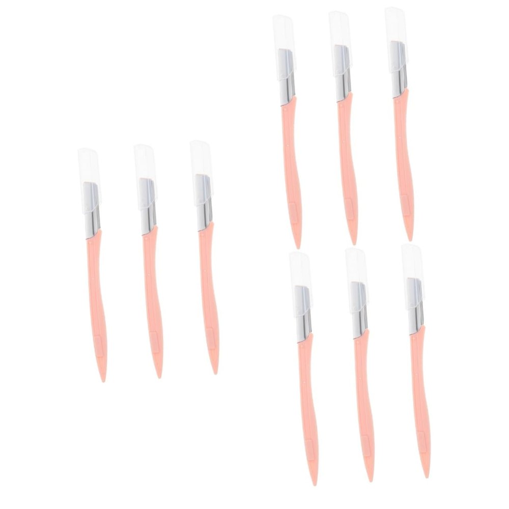 Didiseaon 9pcs Pink Eyebrow Razors for Men and Women Facial Hair Trimming Tools Safe Eyebrow Shavers Handle for Makeup and Grooming