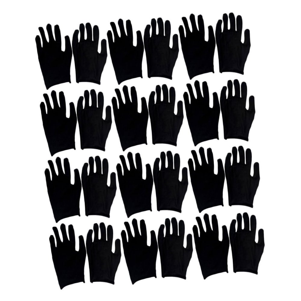 Gatuida 12pairs Thick Cotton Gloves for Work Comfortable Hand Protection Black for Gardening and Other Tasks Lightweight
