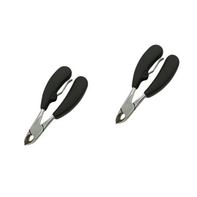 BIUDECO 2pcs Stainless Steel Toenail Clipper with Ergonomic Non- Handle for Thick Ingrown Toenails Heavy Duty Nail Trimming Tool for Men Women and Seniors