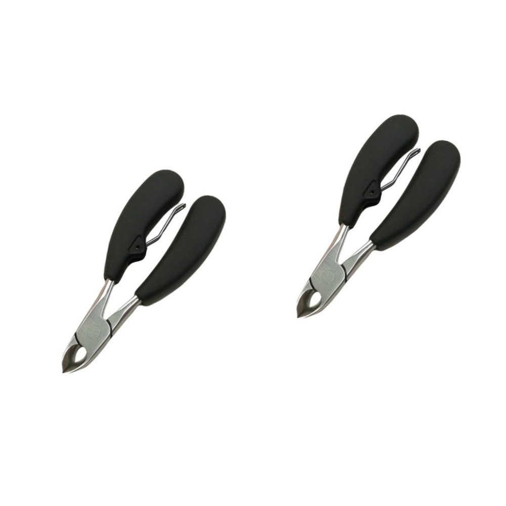 BIUDECO 2pcs Stainless Steel Toenail Clipper with Ergonomic Non- Handle for Thick Ingrown Toenails Heavy Duty Nail Trimming Tool for Men Women and Seniors
