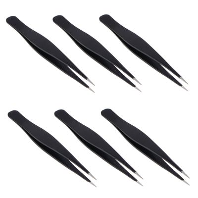 BIUDECO 12pcs Stainless Steel Eyelash Tweezers for Makeup Tools for Eyelash Grafting and Eyebrow Grooming and Comfortable Design for Personal and
