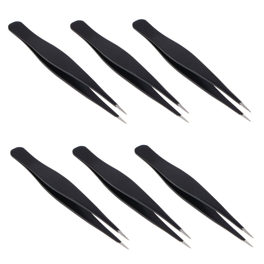 BIUDECO 12pcs Stainless Steel Eyelash Tweezers for Makeup Tools for Eyelash Grafting and Eyebrow Grooming and Comfortable Design for Personal and