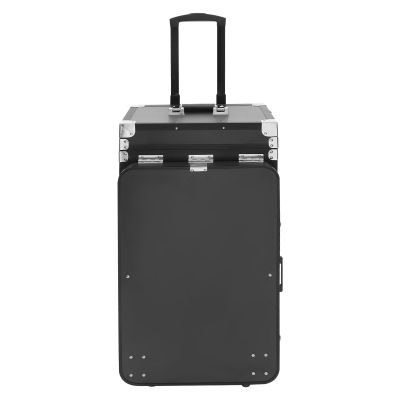 GDAE10 Lockable Rolling Makeup Train Case,with Mirror and Color Adjustable Lights,Large Capacity Makeup Travel Case on Wheels,for Salon Barber (Black)