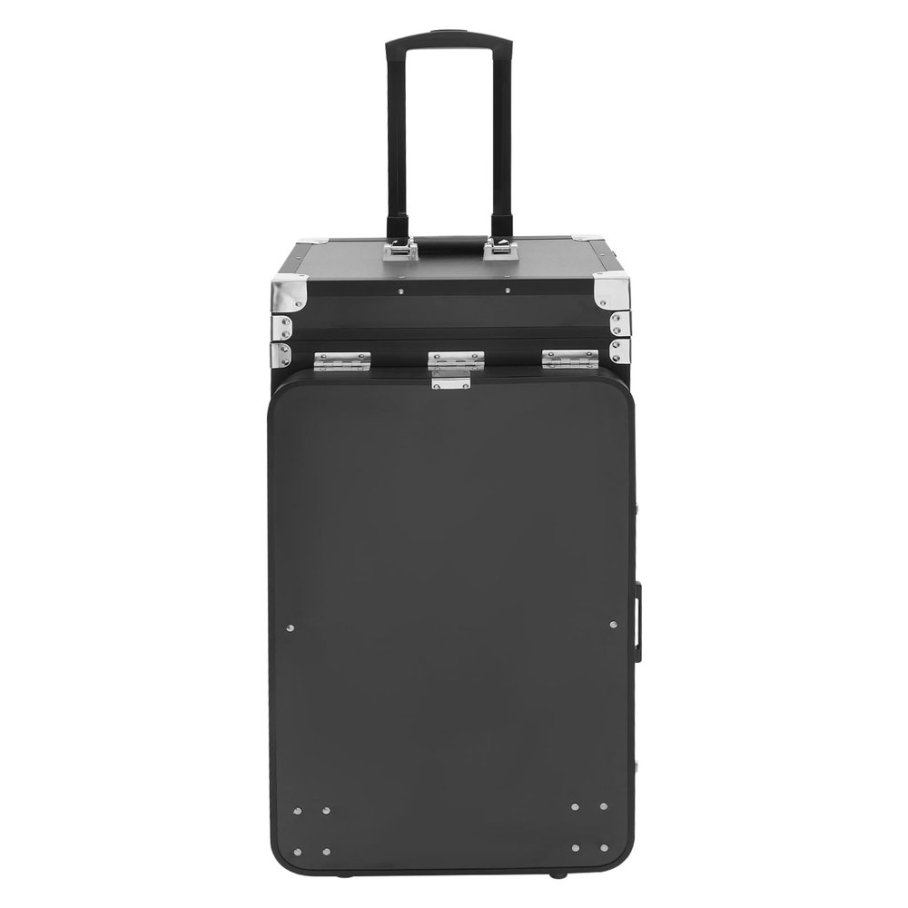GDAE10 Lockable Rolling Makeup Train Case,with Mirror and Color Adjustable Lights,Large Capacity Makeup Travel Case on Wheels,for Salon Barber (Black)