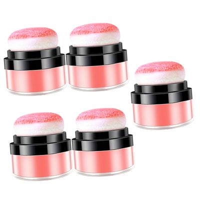 HAPINARY 5pcs Elf Glow Blush Women Face Makeup Blush Loose Powder Puff for Cheeks Natural Mineral Makeup Portable Easy to Use