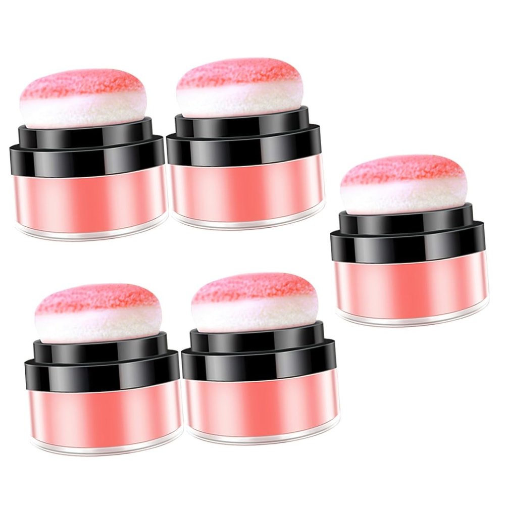 HAPINARY 5pcs Elf Glow Blush Women Face Makeup Blush Loose Powder Puff for Cheeks Natural Mineral Makeup Portable Easy to Use