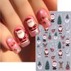 Christmas Nail Art Stickers Decals 5D Self-Adhesive Winter Nail Stickers for Nails Gingerbread Man Xmas Tree Clock Snowflake Nail Design Sliders Santa Claus Nail Decals for Women Manicure Tips 4Pcs view 3