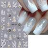 Christmas Nail Art Stickers Decals 5D Self-Adhesive Winter Nail Stickers for Nails Gingerbread Man Xmas Tree Clock Snowflake Nail Design Sliders Santa Claus Nail Decals for Women Manicure Tips 4Pcs view 4