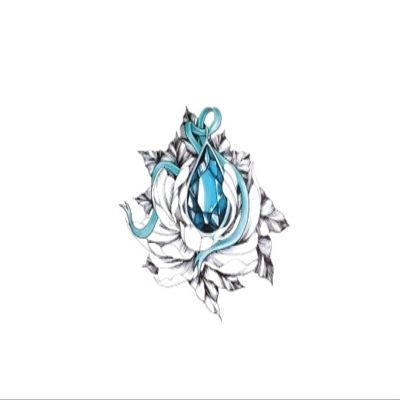 2PCS Sketch Flower Waterproof Temporary Tattoos, Black Rose Pattern Female, Body Art Hand Finger Tattoo Sticker(CH001)