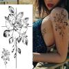 2pcs Large Size Black Flower Pattern Fake Tattoo Sticker for Women Temporary Tattoos DIY Water Transfer Tattoos(CH001) view 2
