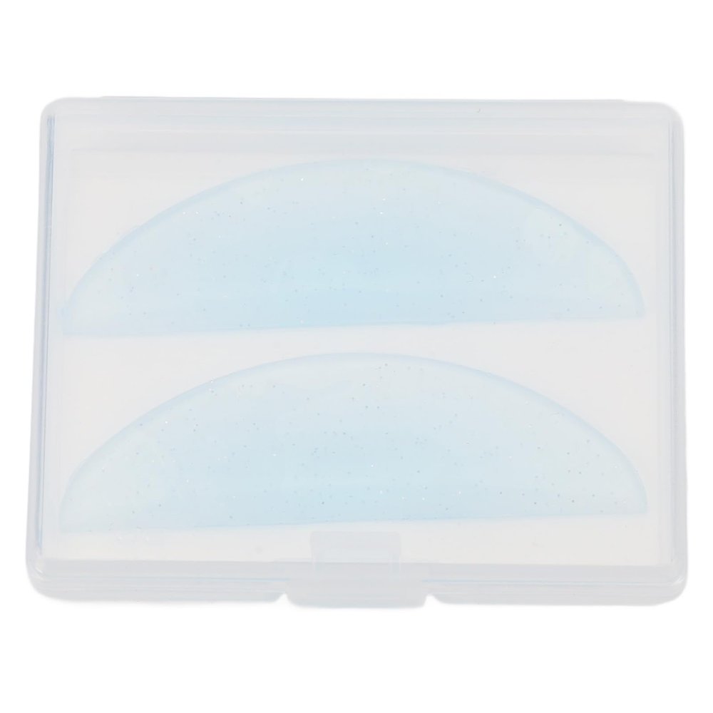 1 Pair Lash Lift Rods, Silicone Eyelash Perming Curler, Silicone Eyelash Perming Curler Makeup Tools, Glitter Reusable Soft Reusable Lash Lifting Pads with Storage Box Blue (M)