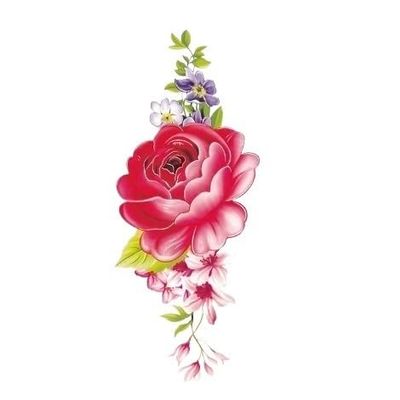 2pcs Big Large Red Rose Flower Temporary Tattoos Sticker for Women Girls Waterproof Tattoo Paper Body Art Arm Tatoo(Pink)