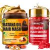 Batana Oil for Hair Growth & Keratin Hair Treatment Serum,Batana Hair Mask for Damaged Hair and Growth,40 Capsules Leave-in Hair Oil Anti Frizz Hair Conditioner Serum view 1