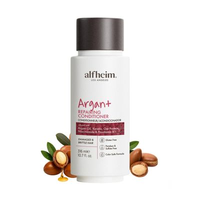 ALFHEIM Argan+ Repairing Conditioner for Dry, Damaged & Frizzy Hair with Argan Oil, Keratin Travel Size Deep Moisture, Detangling, Shine Boost, and Frizz Control  Color Safe, Sulfate Free  10.7 oz