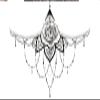 2pcs Body Jewel Sticker Big Temporary Tattoos Black Henna lace Sternum Tattoo Chest waterdecal Flowers Mandala Pattern(CH02) view 3