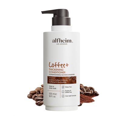ALFHEIM Coffee+ Thickening Conditioner for Fine, Thin & Weak Hair with Caffeine, Biotin & Arabica Coffee Oil, Strengthening, Moisturizing & Volumizing Formula, Paraben-Free, Sulfate-Free,18 oz 535 ml
