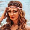 Fstrend Elastic Rhinestone headbands Sparkly Colors Crystal Braid Headpiece for Women (Red-Green-Gold) view 4