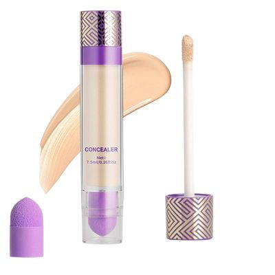 Coverage Concealer, Double-Sided Concealer with Brush,Lightweight, Long-Lasting, Waterproof, Foundation Concealers Stick (02#, 1)