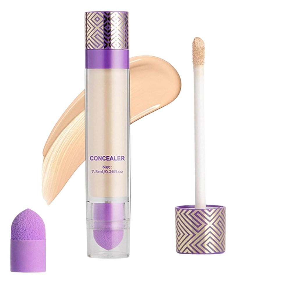 Coverage Concealer, Double-Sided Concealer with Brush,Lightweight, Long-Lasting, Waterproof, Foundation Concealers Stick (02#, 1)