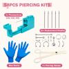 Qmcandy Safety Painless Piercing Gun 14G 16G 20G Body Piercing Kits for Lip Tongue Ear Cartilage Tragus Nose Eyebrow Nipple Belly Button Piercing Needles Piercing Jewelry Clamps view 3
