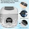 Callus Remover Foot File,Electric Foot File Grinding Machine Foot Repair and Grinding Device,Upgrade Digital Display Electric Foot Exfoliating Scrubber with 3Grinding Heads 2Speeds (Grey) view 2