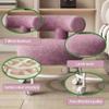 Comfortable Lamb Seat Cushion Round Stool - Ergonomic Roller Stool with Back Support, Ideal for Living Room, Bedroom, and Home Office Use (White) view 3