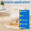 Comfortable Lamb Seat Cushion Round Stool - Ergonomic Roller Stool with Back Support, Ideal for Living Room, Bedroom, and Home Office Use (Blue) view 2
