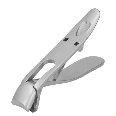 ANGLEDED Head Nail Clipper Wide JAW Opening FINGERNAIL Clipper Ergonomic TOENAIL Trimmer with Nail File Thick Nails Large (Silver Set)