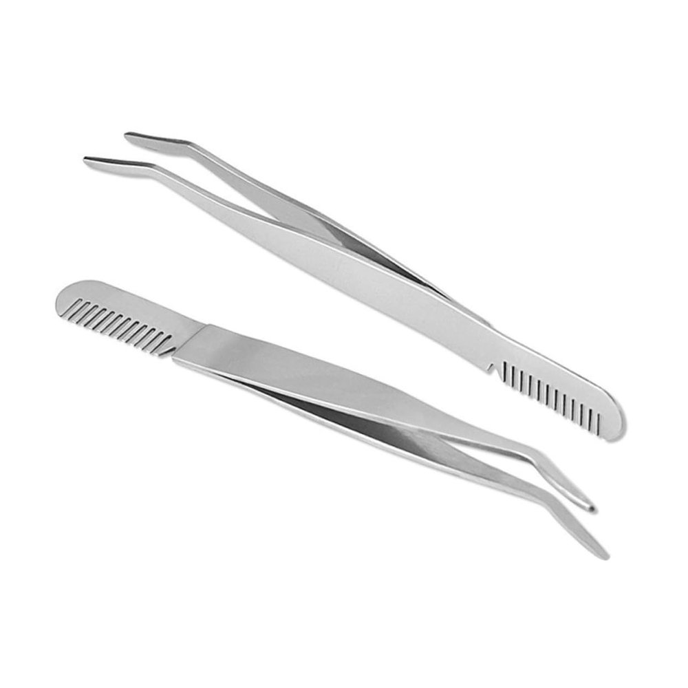 BIUDECO Makeup Tweezer Eyebrow Comb Stainless Steel Eyebrow Tweezers for Lashes