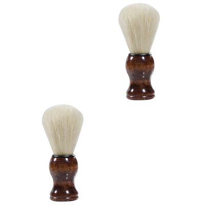 BIUDECO 2pcs Portable Beard Brush Soft Bristles for Men Skin-friendly Shaving Brush for Beard Grooming and Cleaning Compact and Travel-friendly Design for Easy Use