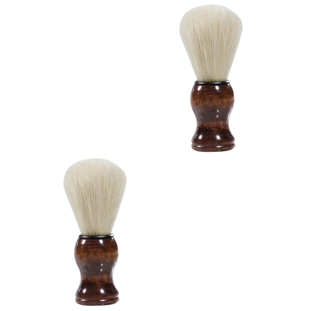 BIUDECO 2pcs Portable Beard Brush Soft Bristles for Men Skin-friendly Shaving Brush for Beard Grooming and Cleaning Compact and Travel-friendly Design for Easy Use