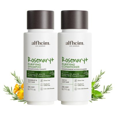 ALFHEIM Rosemary+ Purifying Shampoo & Conditioner Set Travel Size  Balancing Care for Oily & Fine Hair with Rosemary, Peppermint & Jojoba Oils  Deep Cleanse, Lightweight Hydration, Sulfate Free