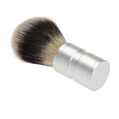 BIUDECO Beard Brush for Men Nylon Brush Shaving Accessory Fine Bristles Alloy Handle for Comfortable to Hold