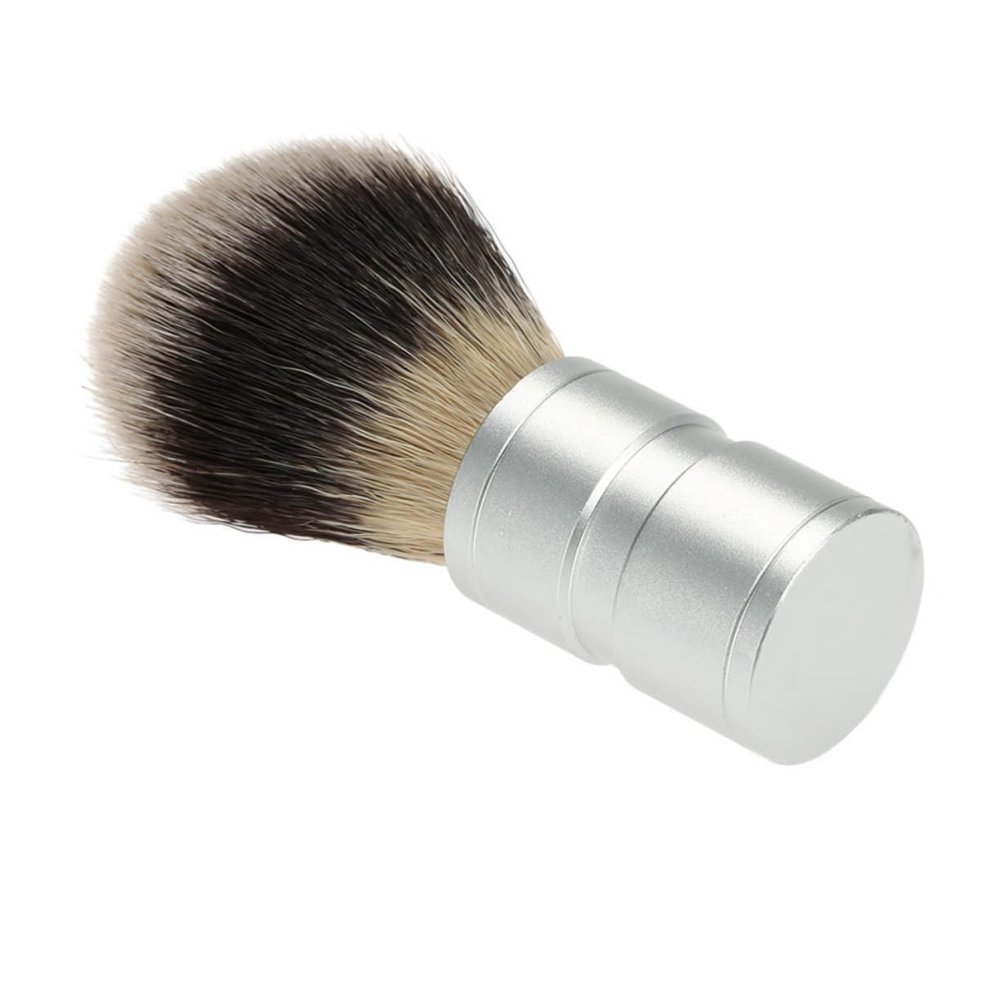 BIUDECO Beard Brush for Men Nylon Brush Shaving Accessory Fine Bristles Alloy Handle for Comfortable to Hold