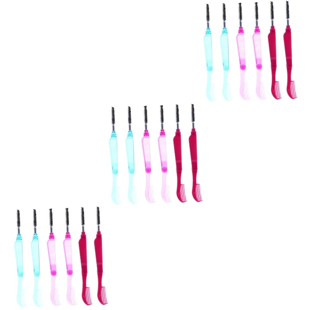 BIUDECO 18pcs Portable Folding Eyebrow and Eyelash Combs Double-Ended Grooming Tool for Precision Makeup Application for Professionals and Home Use