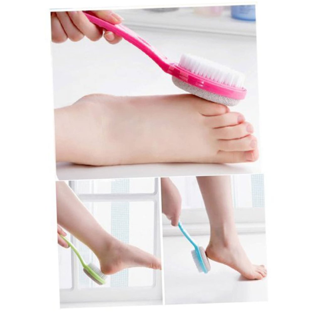 IWOWHERO Foot Brush Cleaner Pumice Stone Brush Kit Exfoliating Foot Scrubber for Bath Random