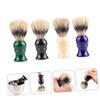 IWOWHERO Fine Bristles Plastic Handle Shaving Brush for Men Mustache Brush Beard Portable for Business Travel view 3