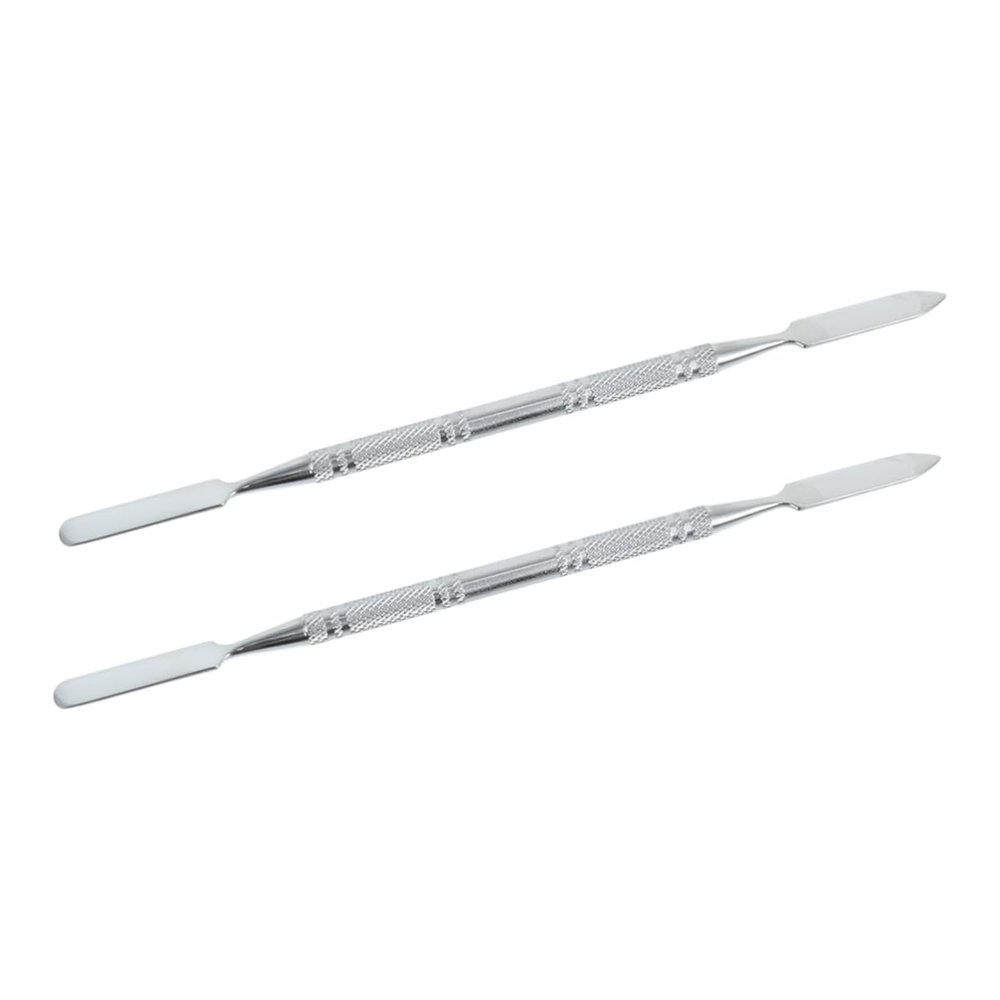IWOWHERO 2pcs Stainless Steel Embossing Stick Foundation Mixing Tool Makeup Mixing Rod for Foundation Eye Shadow