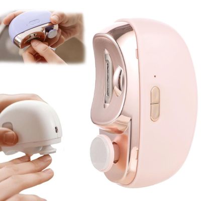 2 in 1 Electric Polishing Automatic Nail Clippers, 2024 Electric Nail Clipper USB Rechargeable Cordless Electric Nail File KitNail Trimmer for Seniors, Kids, Adults(Pink)