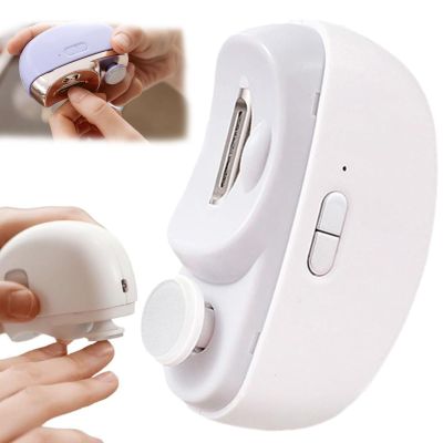 2 in 1 Electric Polishing Automatic Nail Clippers, 2024 Electric Nail Clipper USB Rechargeable Cordless Electric Nail File KitNail Trimmer for Seniors, Kids, Adults(White)