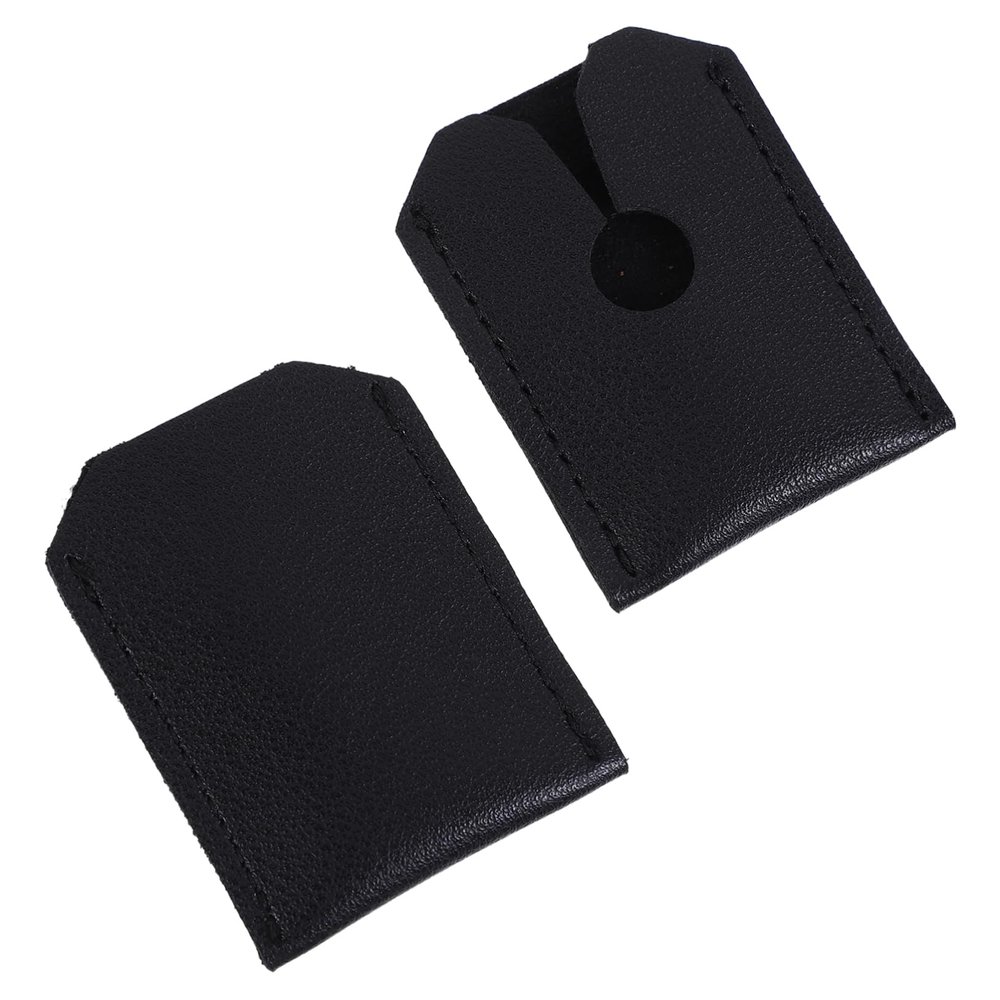 ASAKKURA 2pcs Leather Sheath for Razor Head Safety Razor Head Cover Sleeve Protective Bag Easy Cleaning Maintenance