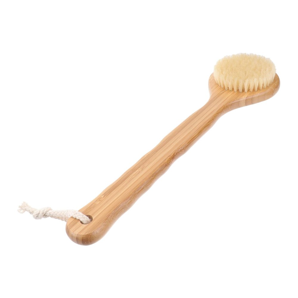ASAKKURA Long Handle Exfoliating Bath Brush Bamboo Bristle Body Care Scrubber for Spa-Like Back Massage and Skin