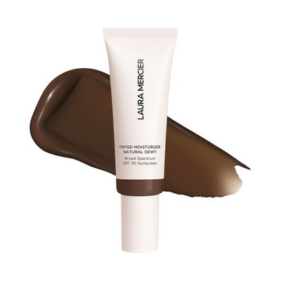 Laura Mercier Tinted Moisturizer Natural Dewy with SPF 30: 24HR+ Hydration, Long Lasting, Sheer to Light, Buildable Coverage, Dewy Finish, Improve Skin Tone and Texture, Skin Tint, Mahogany