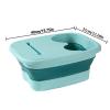 Bieqiair 1pc Home Folding Massage Footbath Bucket,Portable with Lid Insulation Foot Soaking Bucket, Washing,Leisure,Health Care(Green) view 2