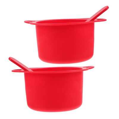 FOYTOKI Silicone Wax Warmer Bowl Set 2 High-Temperature Resistant Wax Melt Liner Bowls for Hair Removal with Sticks for Waxing Accessories