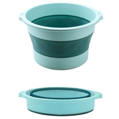 Bieqiair 10L Folding Foot Soaking Bucket Massage Bucket Foot Soak Bucket Household Portable Basin Foot Bath Spa Basin for Foot Soaking(Light Grey)