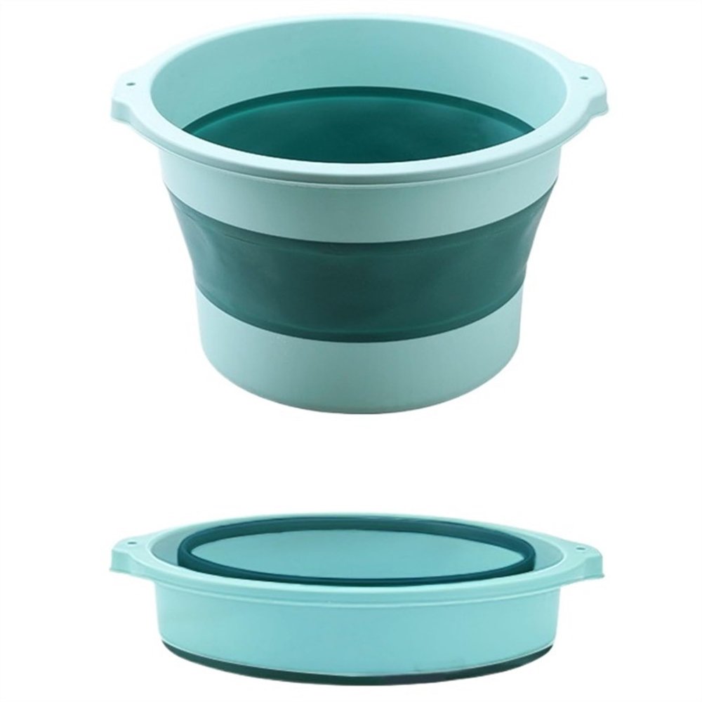 Bieqiair 10L Folding Foot Soaking Bucket Massage Bucket Foot Soak Bucket Household Portable Basin Foot Bath Spa Basin for Foot Soaking(Light Grey)