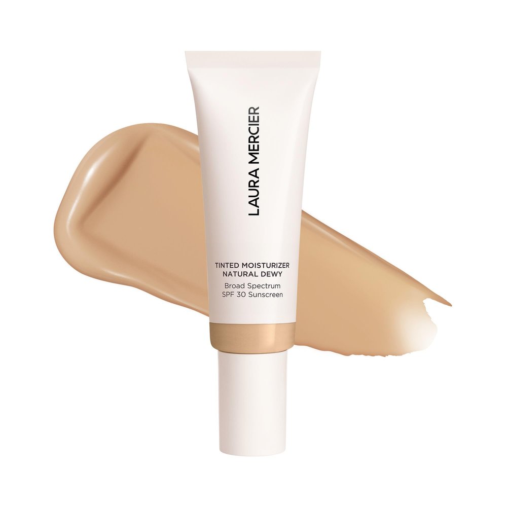 Laura Mercier Tinted Moisturizer Natural Dewy with SPF 30: 24HR+ Hydration, Long Lasting, Sheer to Light, Buildable Coverage, Dewy Finish, Improve Skin Tone and Texture, Skin Tint, Maple
